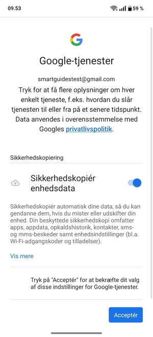 Vælg Acceptér