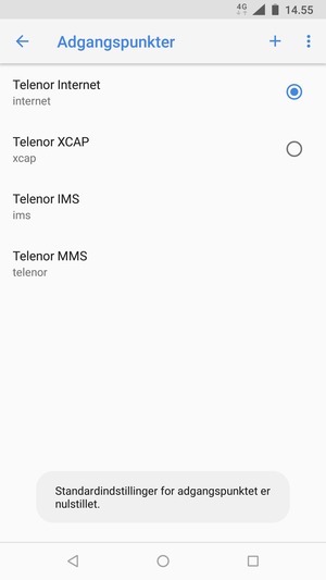 Vælg Ny APN