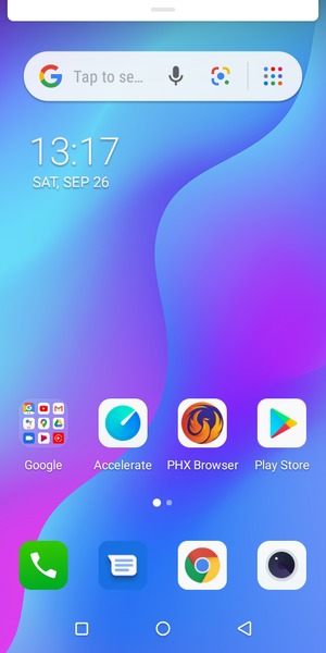 Slide down the top menu