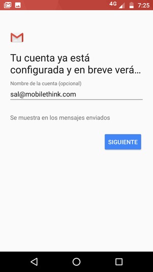 Déle a su cuenta un nombre y seleccione SIGUIENTE