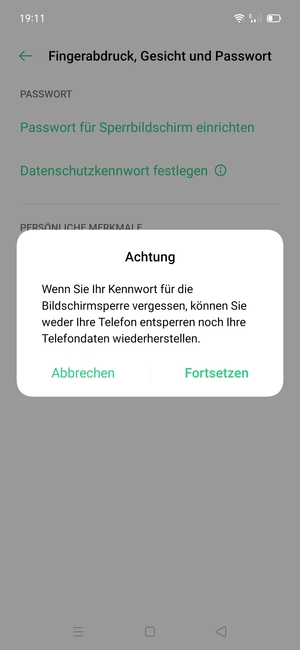 Wählen Sie Fortsetzen