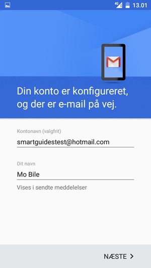 Giv din konto et navn og vælg NÆSTE