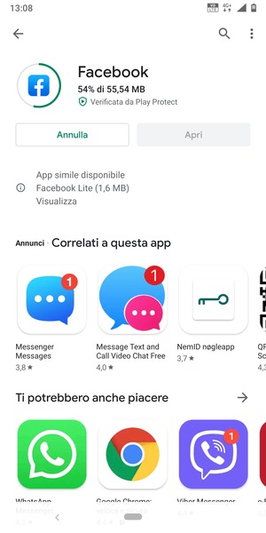 Attendi il completamento del processo di installazione