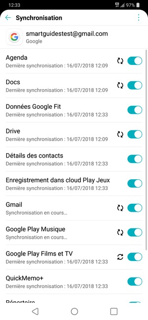 Vos informations seront synchronisées