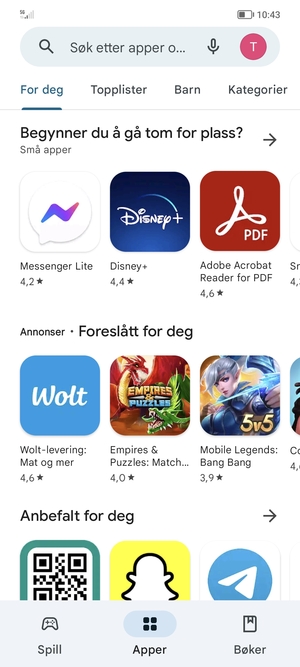 Velg søkefelt