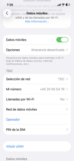 Desplácese y seleccione Añadir eSIM