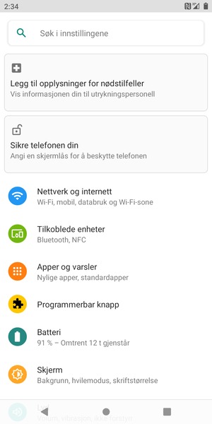 Velg Nettverk og internett