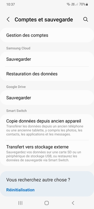 Faites défiler jusqu'à Google Drive et sélectionnez Sauvegarder