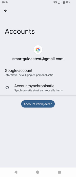 Selecteer Accountsynchronisatie