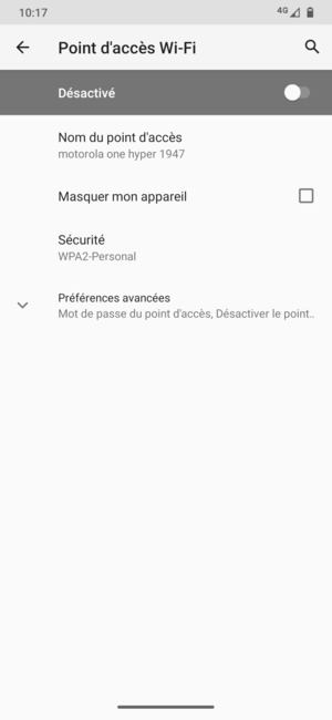 Sélectionnez Préférences avancées