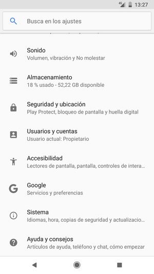Desplácese y seleccione Sistema