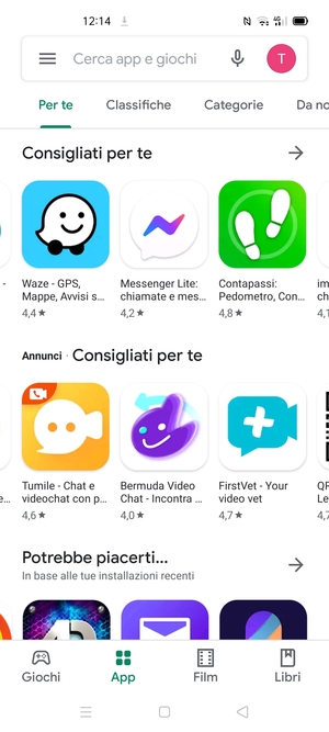 Seleziona la barra di ricerca