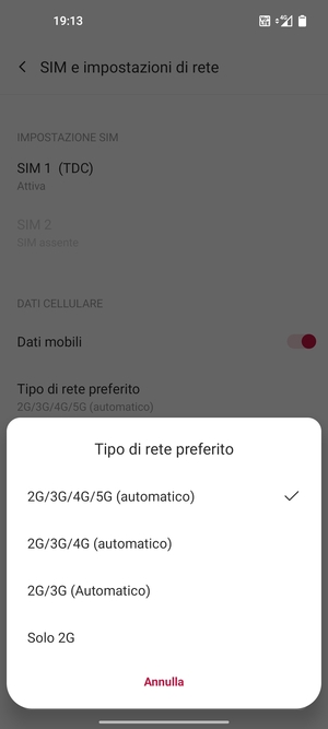 Seleziona la tua opzione preferita