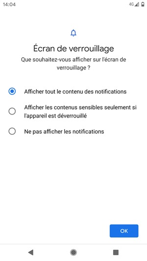 Sélectionnez votre option préférée et sélectionnez OK