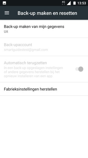 Selecteer Back-up maken van mijn gegevens