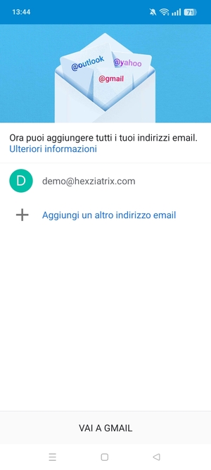 Seleziona VAI A GMAIL