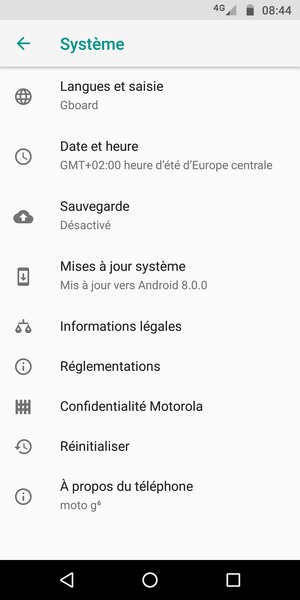 Sélectionnez Sauvegarde