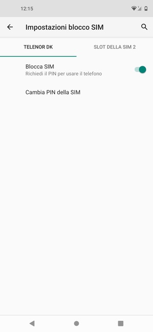 Seleziona Public e poi Cambia PIN della SIM