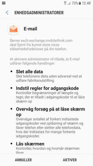 Vælg AKTIVER