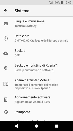 Seleziona Aggiornamento software