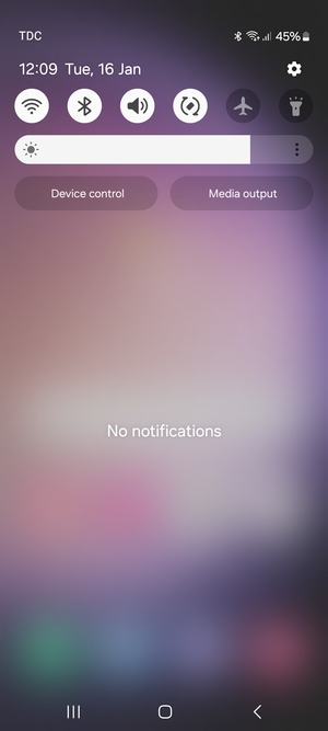 Slide down the top menu again
