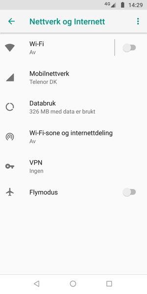 Velg Wi-Fi-sone og internettdeling