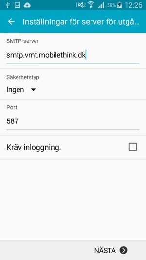 Avmarkera Kräv inloggning-rutan och välj NÄSTA