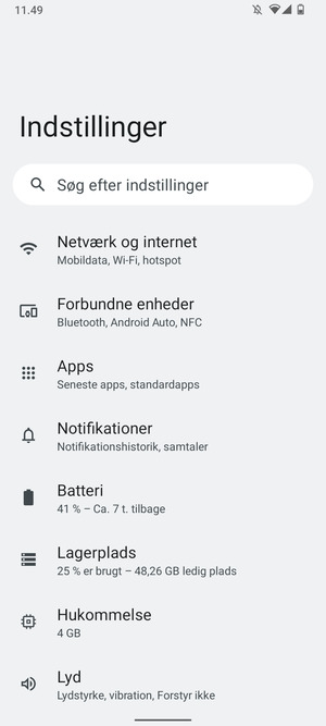 Vælg Netværk og internet
