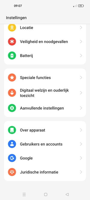 Scroll naar en selecteer Aanvullende instellingen