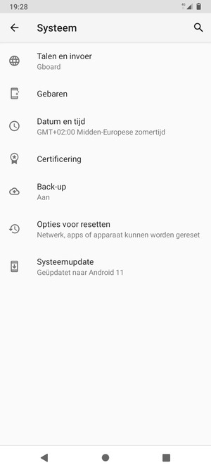 Selecteer Systeemupdate