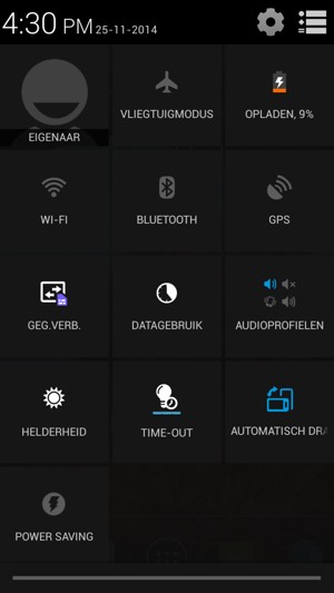 Selecteer POWER SAVING