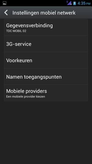 Selecteer 3G-service
