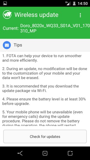 Select Check for updates