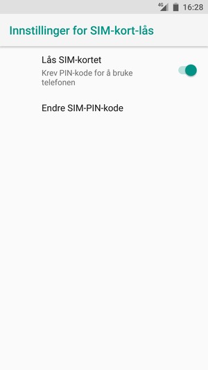 Velg Endre SIM-PIN-kode
