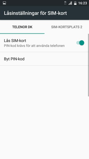 Välj Public och Byt PIN-kod