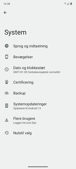 Vælg Systemopdateringer