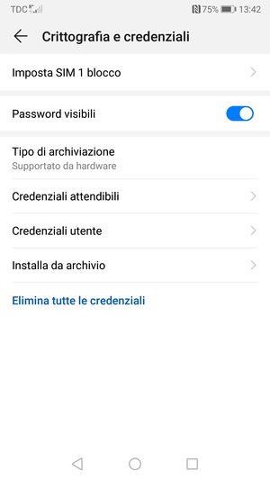 Seleziona Imposta SIM blocco