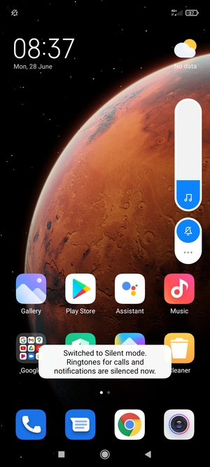 Select Mute for silent mode