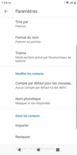 Faites défiler et sélectionnez Importer