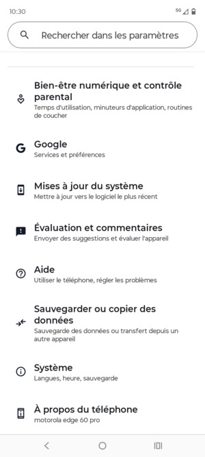 Faites défiler et sélectionnez Mises à jour du système