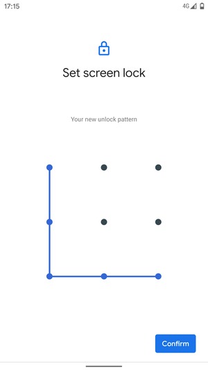 Draw the unlock pattern again and select Confirm