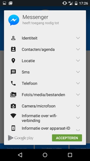 Selecteer ACCEPTEREN