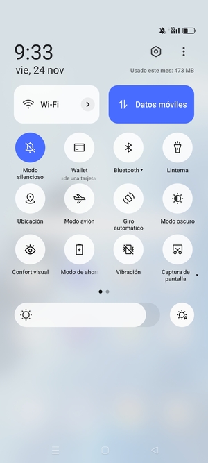 Seleccione Modo silencioso para cambiar al modo silencio