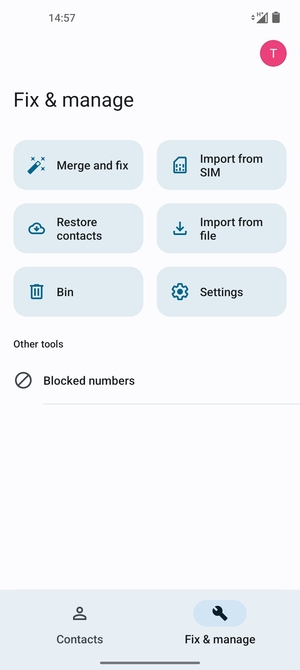Select Import from SIM