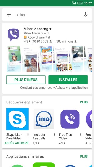 Sélectionnez l'appli