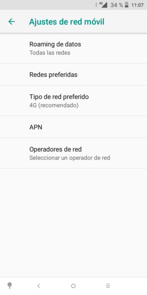 Seleccione Roaming de datos