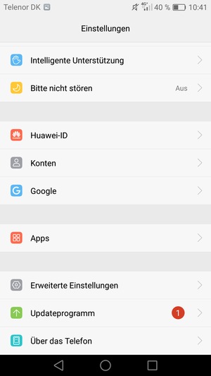 Scrollen Sie und wählen Sie Erweiterte Einstellungen