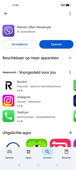 Selecteer Openen