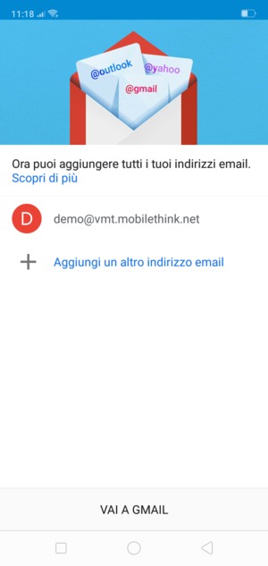 Seleziona VAI A GMAIL