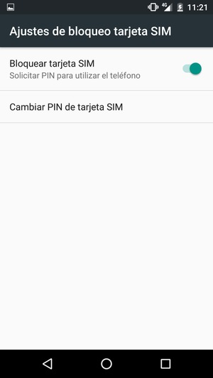 Seleccione Cambiar PIN de tarjeta SIM